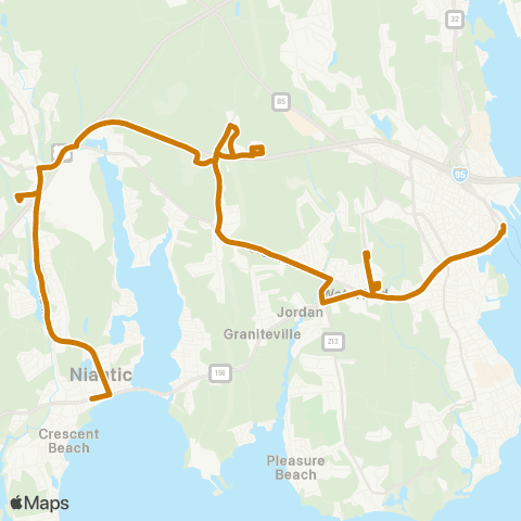 SEAT New London - Niantic via Boston Post Rd & Crossroads Wal-Mart map