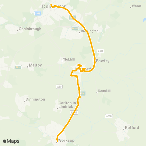 Stagecoach East Midlands The Crescent - Worksop Bus Station map