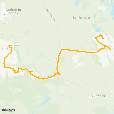 Stagecoach East Midlands Thievesdale Close - Retford Bus Station map