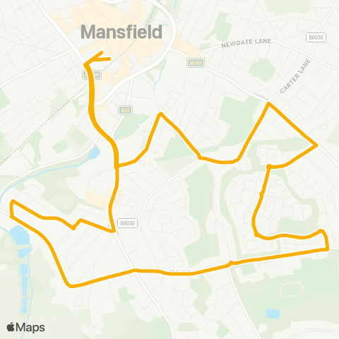 Stagecoach East Midlands Mansfield Bus Sta - Mansfield Bus Sta map