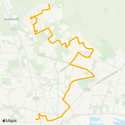 Stagecoach East Midlands Hull Interchange - Hilltop Kennels map