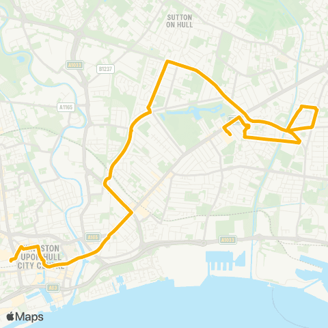 Stagecoach East Midlands Hull Interchange - Morrisons Superstore map