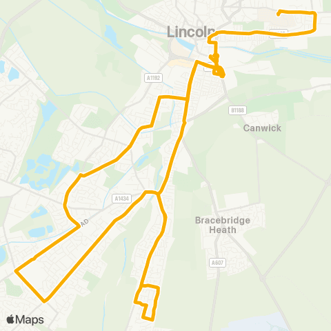 Stagecoach East Midlands Central Bus Sta - Cty Hosp Main Entrance map