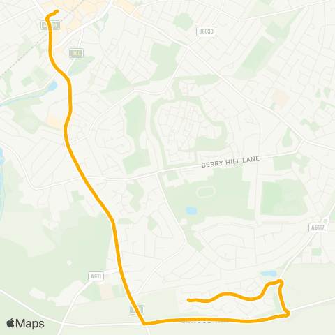 Stagecoach East Midlands Lindurst Way W - Mansfield Bus Station map
