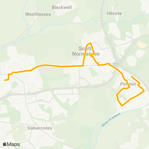 Stagecoach East Midlands Alfreton Bus Station - Brookhill Avenue map