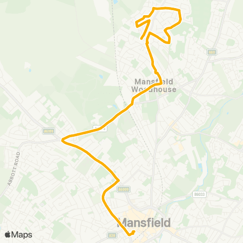 Stagecoach East Midlands Mansfield Bus Station - Charnwood Grove map