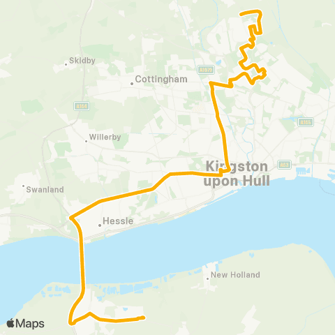 Stagecoach East Midlands Wren Kitchens - Hill Top Farm map