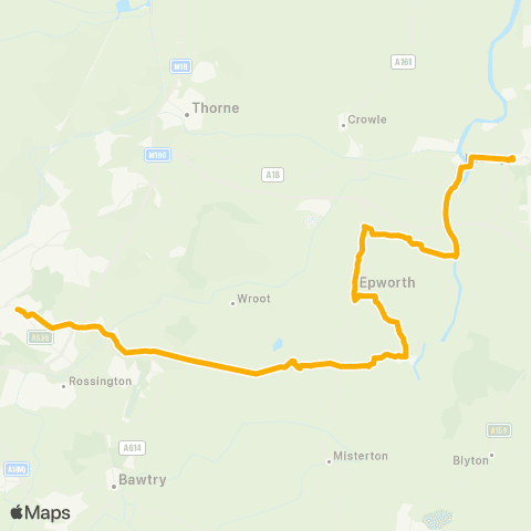 Stagecoach East Midlands Booth Av / Gliwice Way - Doncaster Frenchgate Interchange / C5 map