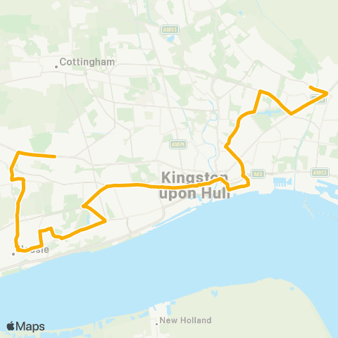 Stagecoach East Midlands Wilberforce College - Hotham Road map