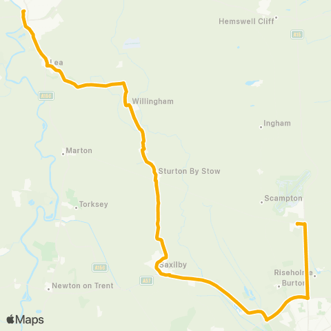 Stagecoach East Midlands Riseholme College - Coach Stop map