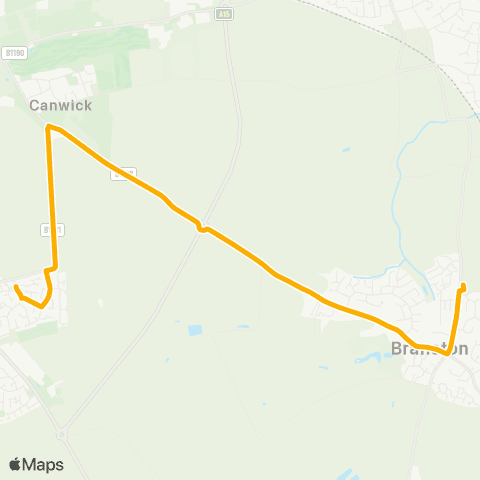 Stagecoach East Midlands The Green - Community College Bus Park map