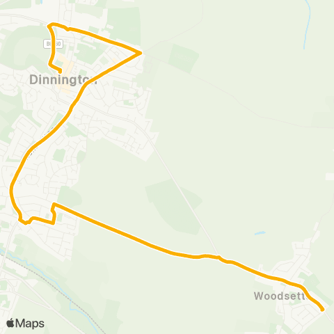 Stagecoach East Midlands Worksop Rd / Grange Av - Dinnington Interchange map