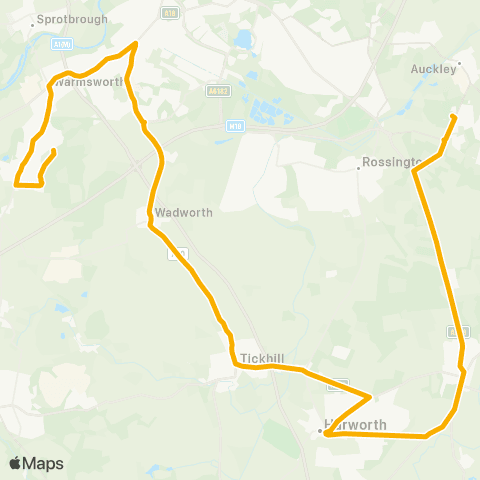 Stagecoach East Midlands Hurst Ln / Hayfield Ln - Roberts Rd / Broomhouse Ln map
