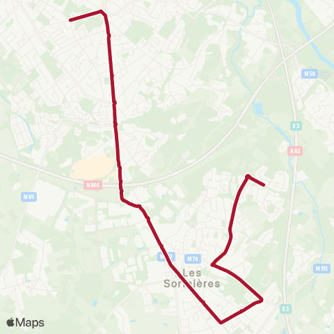 Naolib Les Sorinières - Petite Lande map