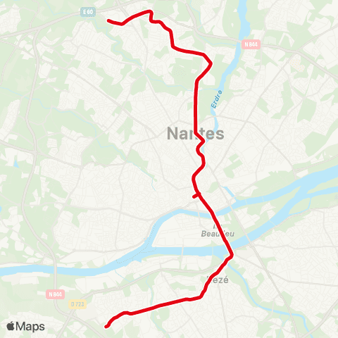 Naolib Orvault Grand Val - Gare de Pont Rousseau map