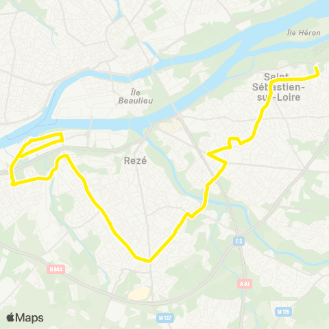 Naolib Joliverie / Iles de Loire - Trentemoult map