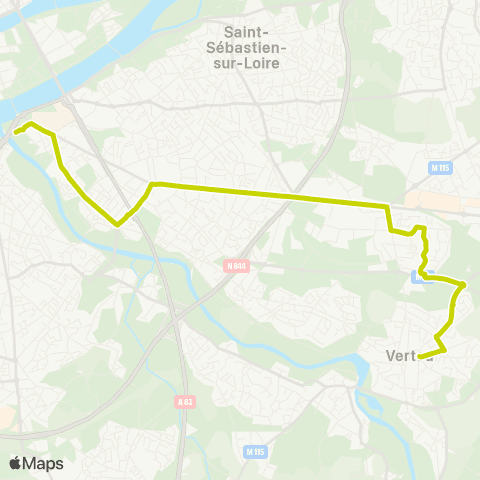 Naolib Vertou - Pirmil map