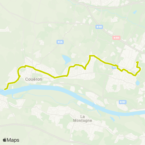 Naolib Bac de Couëron - François Mitterrand map