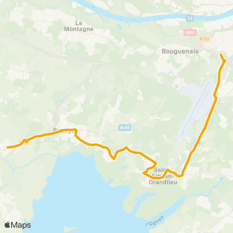 Naolib St-Léger-les-Vignes / Brains - Neustrie map