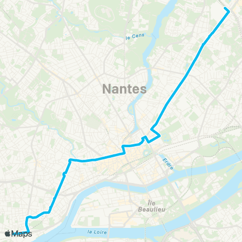 Naolib Haluchère - Batignolles - Gare de Chantenay map