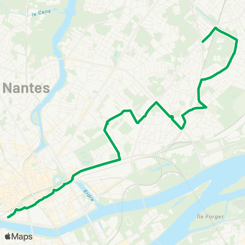 Naolib François Mitterrand - Beaujoire / Babinière map
