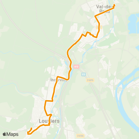 SEMO Louviers Lycée les Fontenelles <> Val-de-Reuil Gare SNCF map