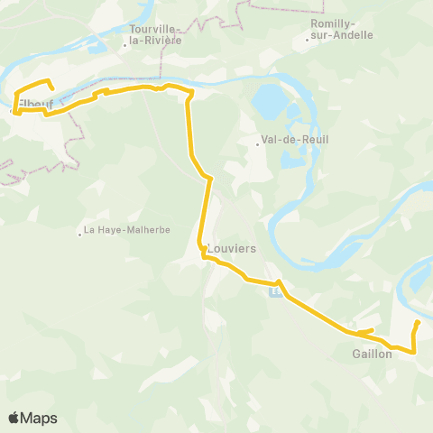 SEMO St Aubin les Elbeuf Hôp. <> le Val d'Hazey Gare SNCF Gaillon-Aubevoye map