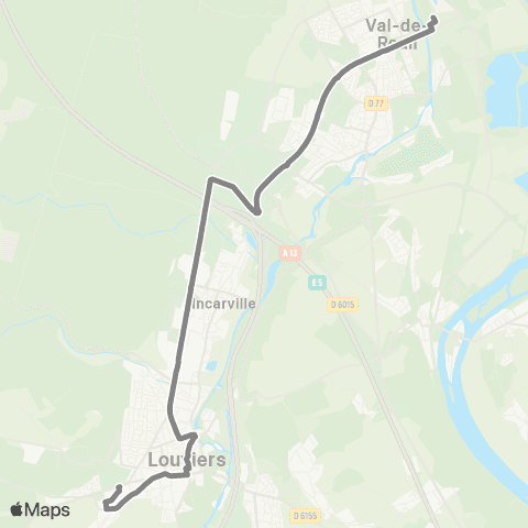 SEMO Louviers - Rendez-Vous Bus <> Val-de-Reuil - Gare SNCF map