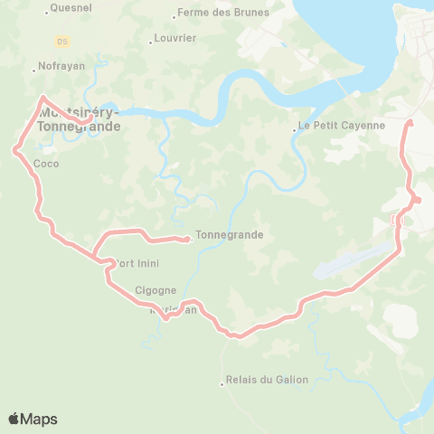 Semop Agglo'bus Montsinéry - Tonnegrande / Matoury map