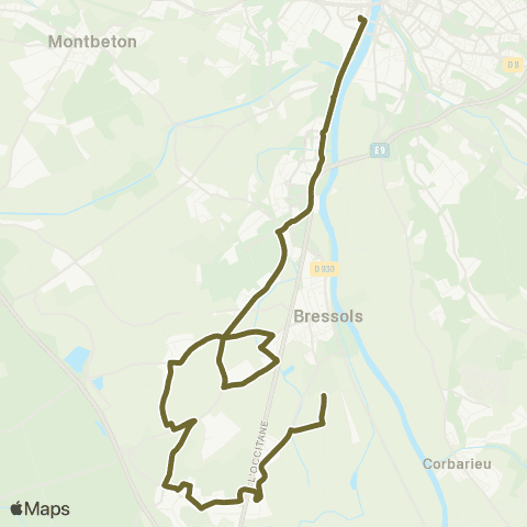 TM Transports Montalbanais Bressols - Pôle Jaurès map