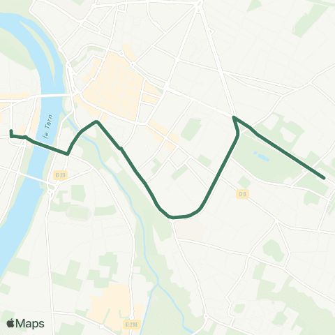 TM Transports Montalbanais Pôle Fobio - Pôle Jaurès map