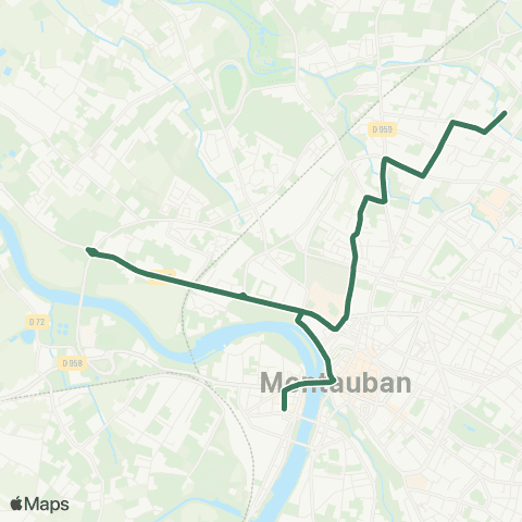 TM Transports Montalbanais Pôle Jaurès - Capou / St-Théo / Azaña / CFA map