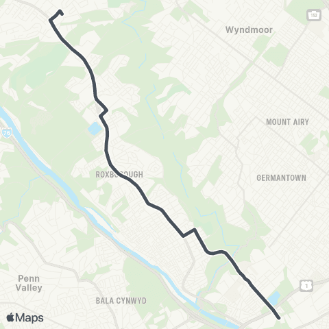 SEPTA Henry-Roberts to Barren Hill map