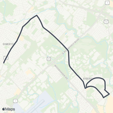 SEPTA Academy-Medford to Bustleton-Verree map