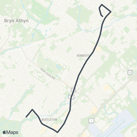 SEPTA Bustltn-County Ln to Verree-Marchmn map