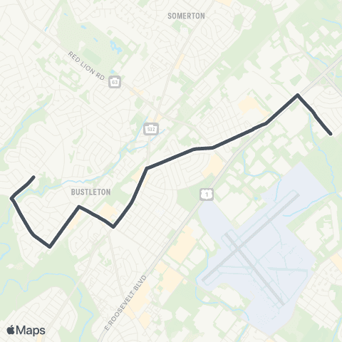 SEPTA Academy-Comly to Verree-Marchman map