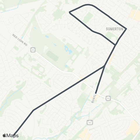 SEPTA Bustletn-Rennard to Verree-Marchman map