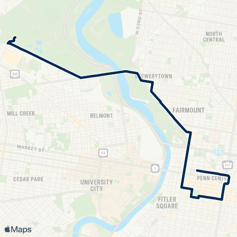 SEPTA Mann Loop map