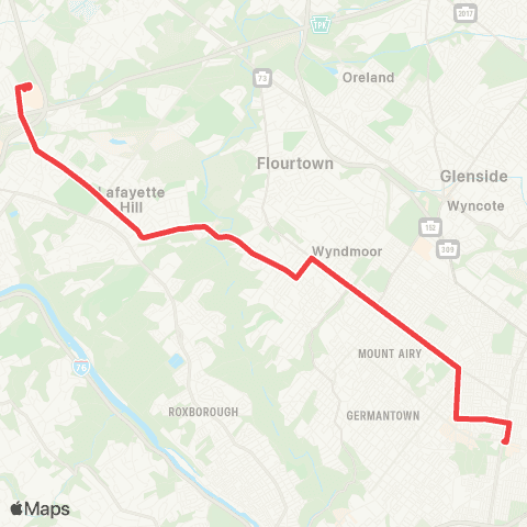 SEPTA Plymth Mtg / Chestnt Hill to Olney TC map