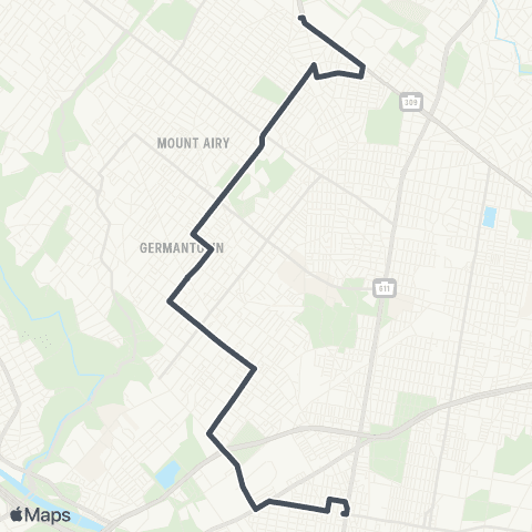 SEPTA Broad-Erie to Cheltenham-Ogntz map