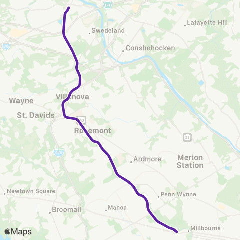 SEPTA Metro Norristown High Speed Line map