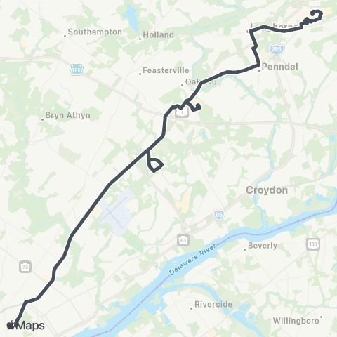 SEPTA FTC to Neshaminy / Oxford Valley map