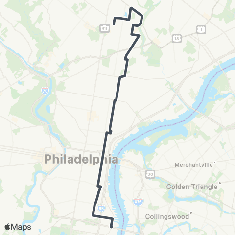 SEPTA Whitmnplz to Risngsun-Olney / Fernrck map