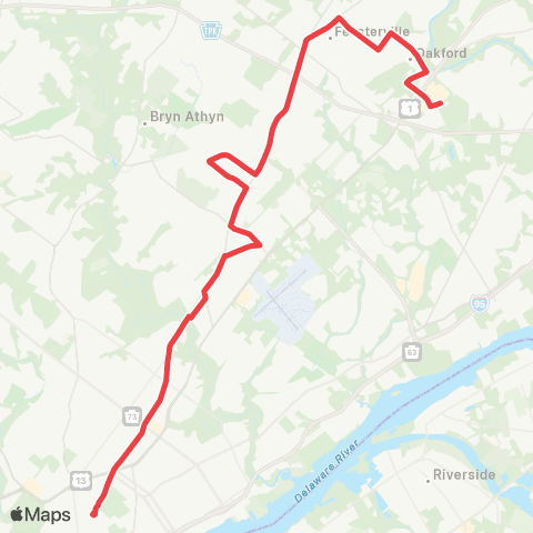 SEPTA Neshaminy / Somerton to Frankford TC map