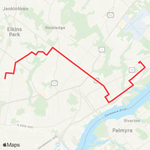SEPTA Frank-Grg / Torsdl-Cottmn to Fernrock map