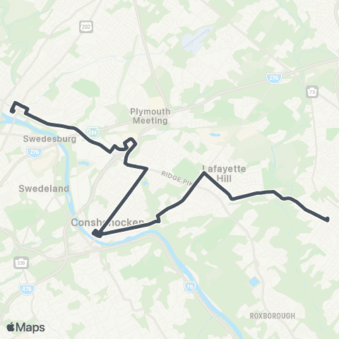 SEPTA Chestnut Hill to Norristown TC map