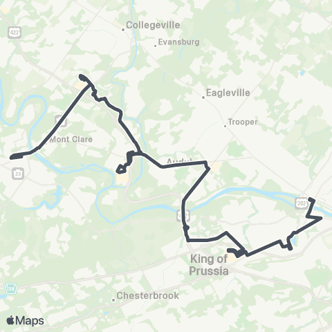 SEPTA Phoenixville to Norristown TC map