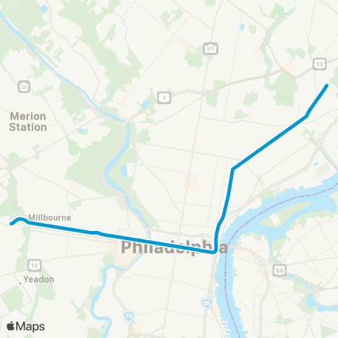 SEPTA Metro Market-Frankford Line map