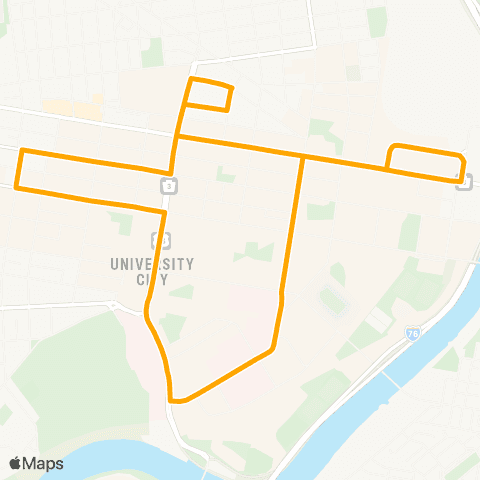 SEPTA Gold Loop Through University City map