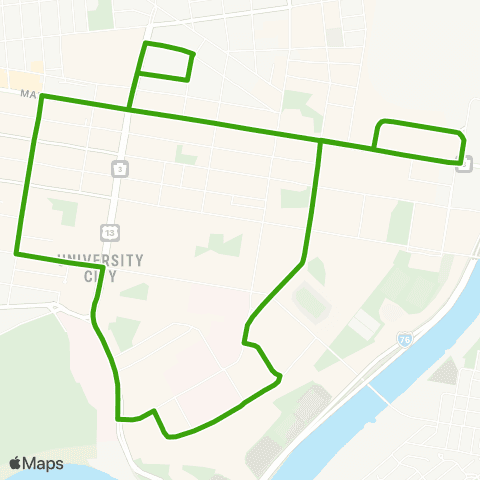 SEPTA Green Loop Through University City map